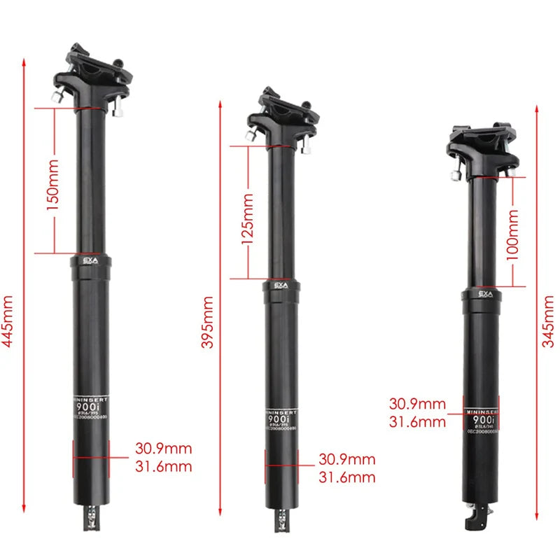 Tubo de asiento KS EXA FORM 900i 30.9 / 31.6 395mm Para cableado interno