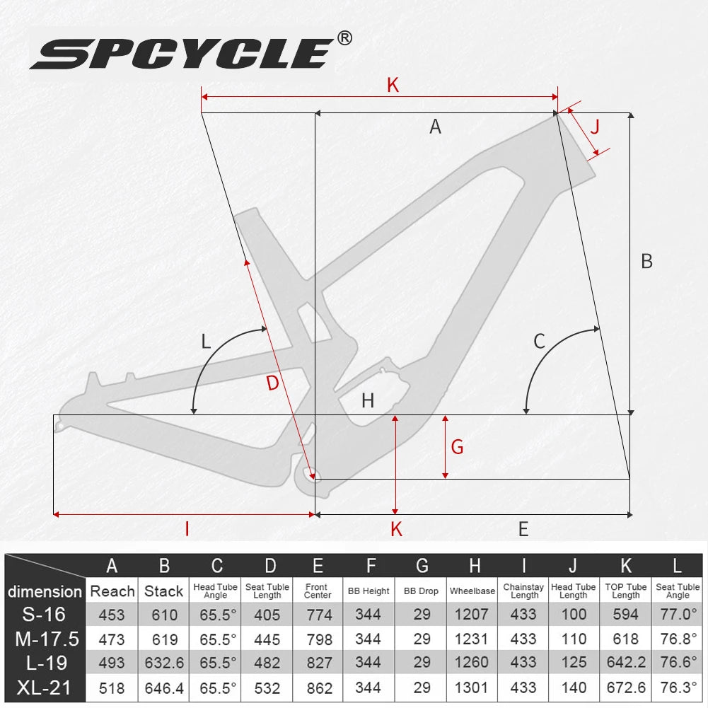 Cuadro Spcycle 29er Carbon - Recorrido 150mm - 12x148mm Boost