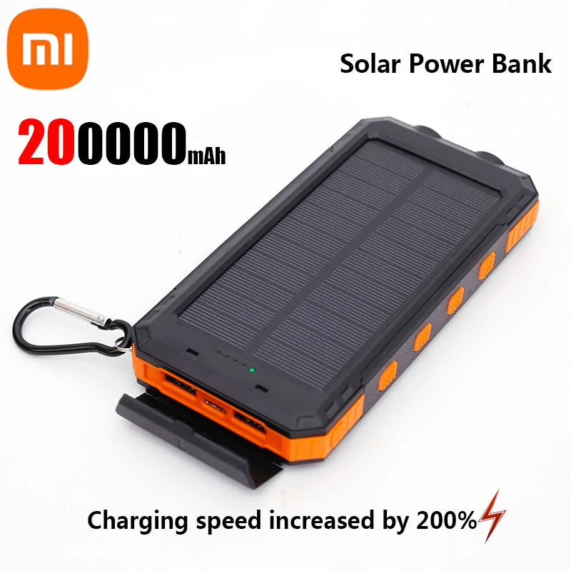 Batería solar + USB Xiaomi 200000mAh alta capacidad