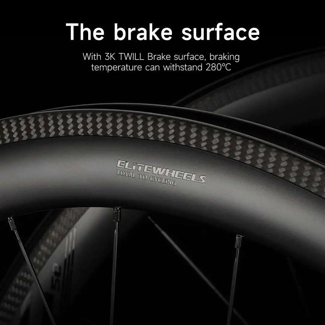 Ruedas Elite 700c Ruta en fibra de carbono, Calidad UCI - Tubeless Ready Pillar Nipple 1423 Spokes Wheelset