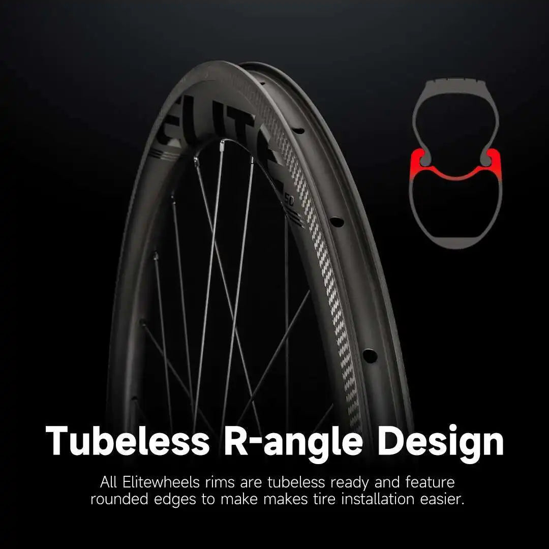 Ruedas Elite 700c Ruta en fibra de carbono, Calidad UCI - Tubeless Ready Pillar Nipple 1423 Spokes Wheelset