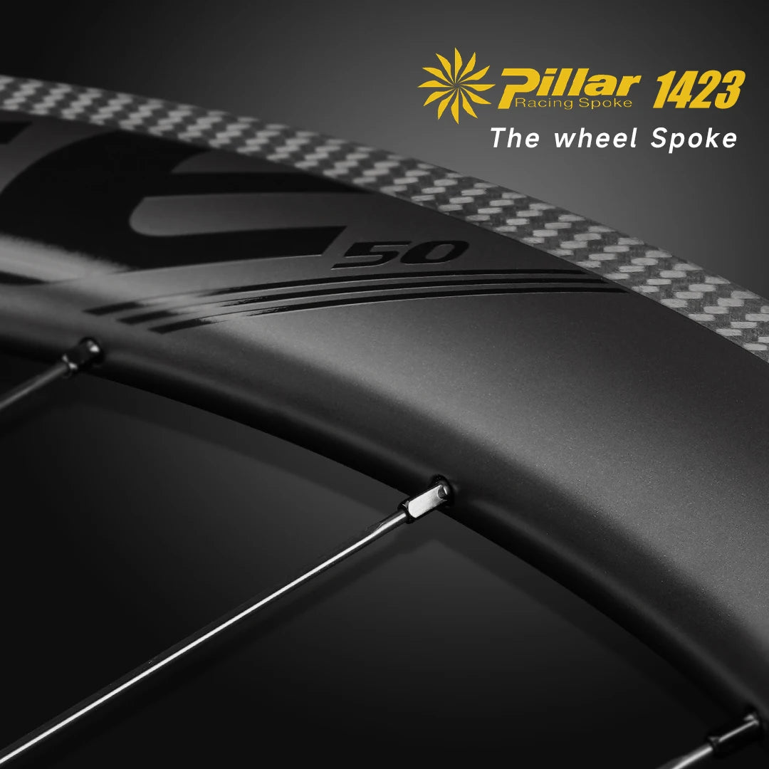 Ruedas Elite 700c Ruta en fibra de carbono, Calidad UCI - Tubeless Ready Pillar Nipple 1423 Spokes Wheelset