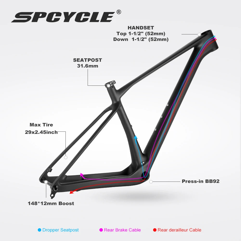 Cuadro Spcycle 2025 - T1000 Carbon - MTB/ Pump track - 12x148mm