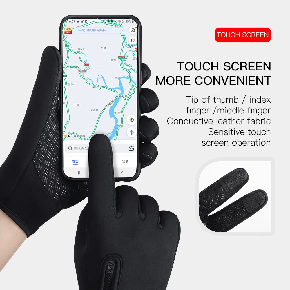 Guantes de ciclismo para invierno, Hombre y Mujer. Soporta touchscreen, waterproof, hiking, Skiing, Snowboard